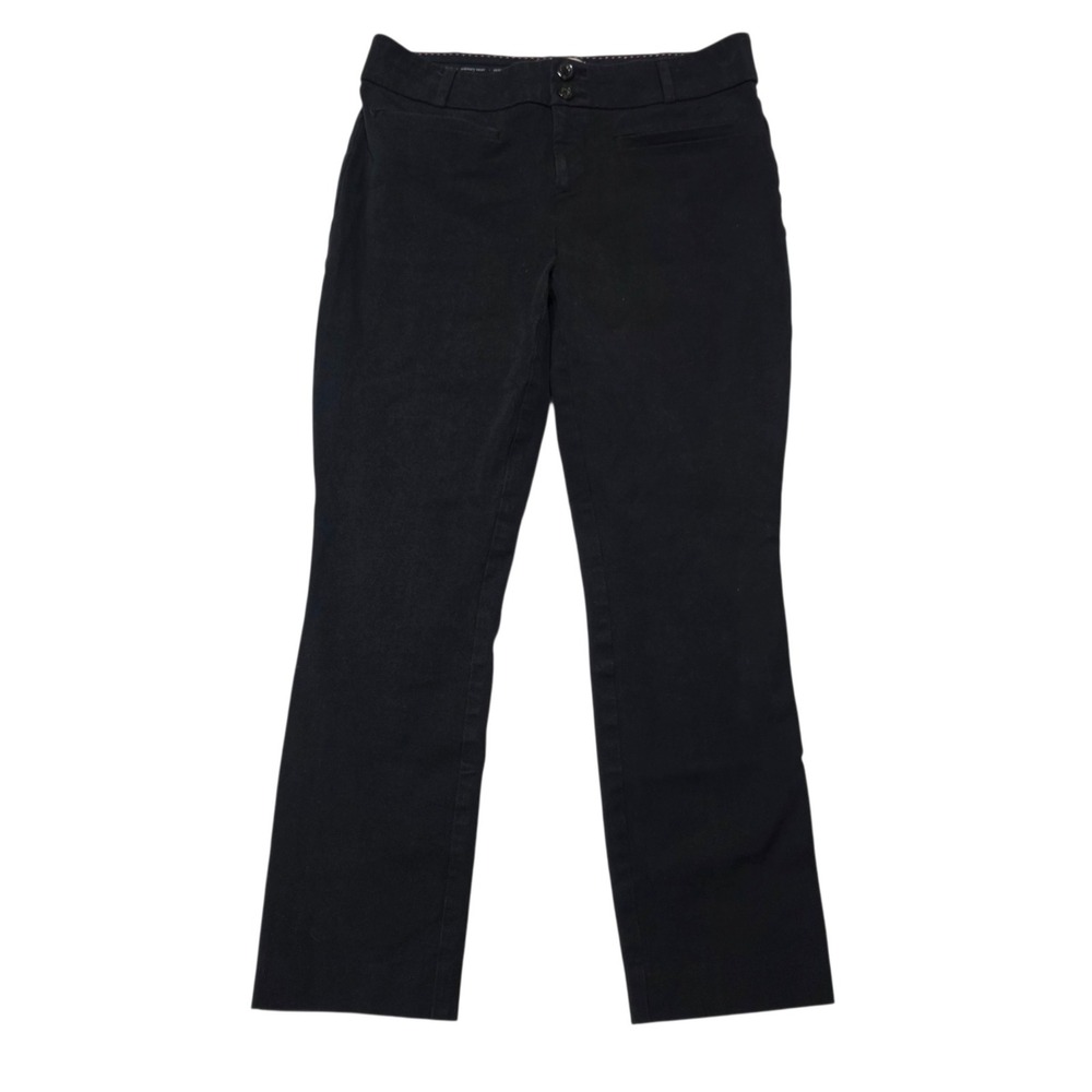 Anthropologie The Essential Slim Pants Women 8 Black Trousers Workwear Stretch